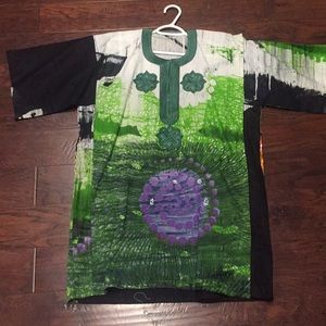 Multicolored Traditional African Print Dashiki